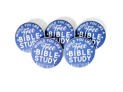 Blue Ask Me About A Free Bible Study Pins - GINGERS