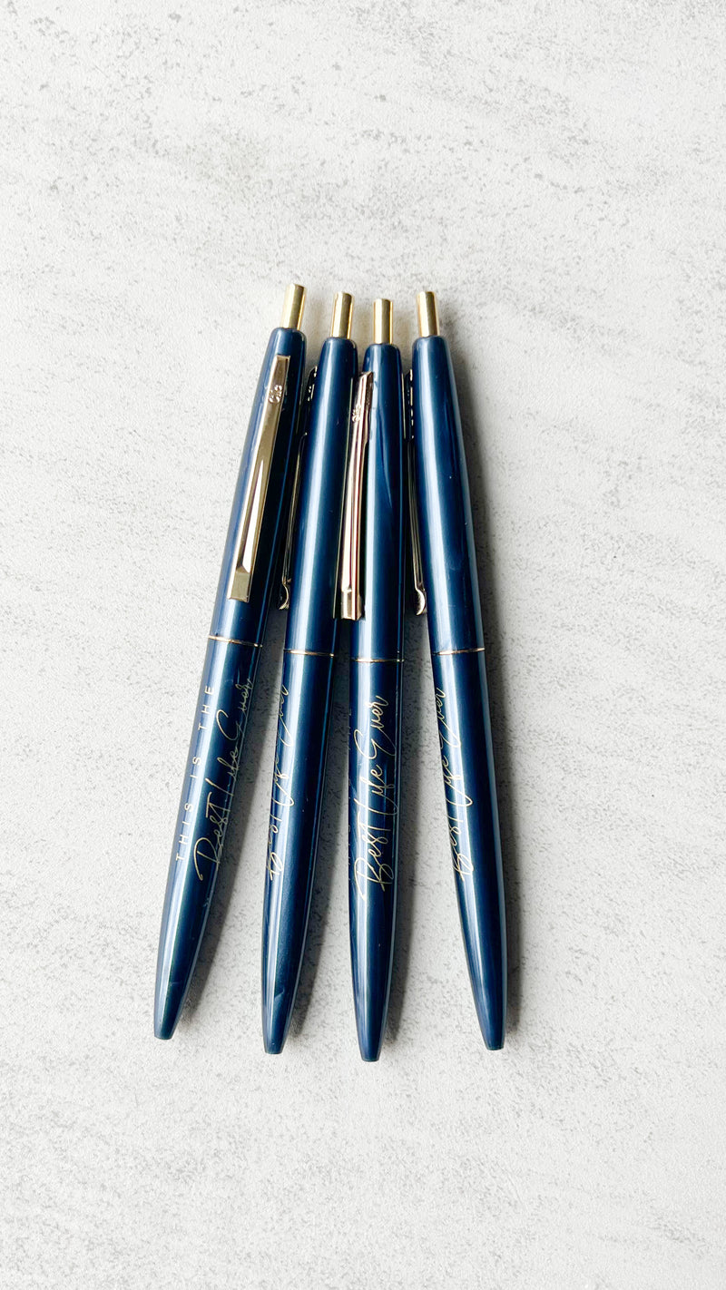 Best Life Ever Metallic Blue Pens - GINGERS