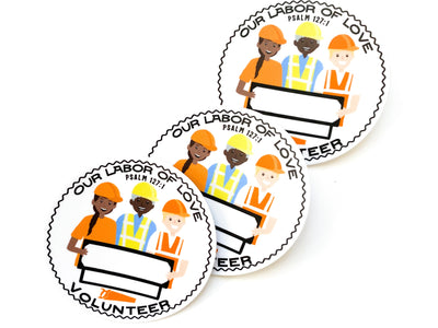 LDC DRC Volunteer Hard Hat Sticker - Name and Number - GINGERS