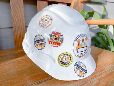 LDC DRC Volunteer Hard Hat Sticker - He Will Make You Strong - GINGERS