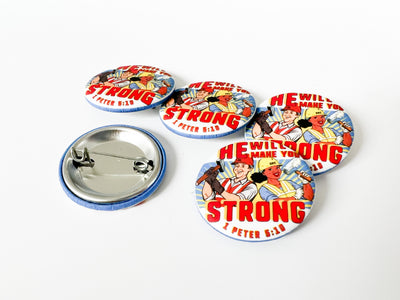 He Will Make You Strong LDC Local Design Construction Pins - GINGERS