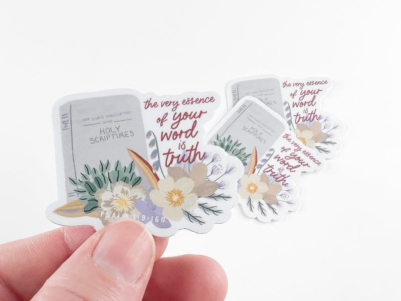 The Very Essence Of Your Word is Truth Floral Stickers - GINGERS