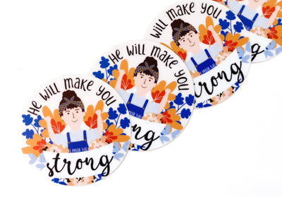 He Will Make You Strong Stickers - GINGERS