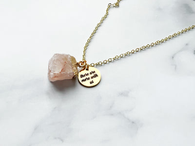 There Are More With Us Crystal Gold Necklace - GINGERS