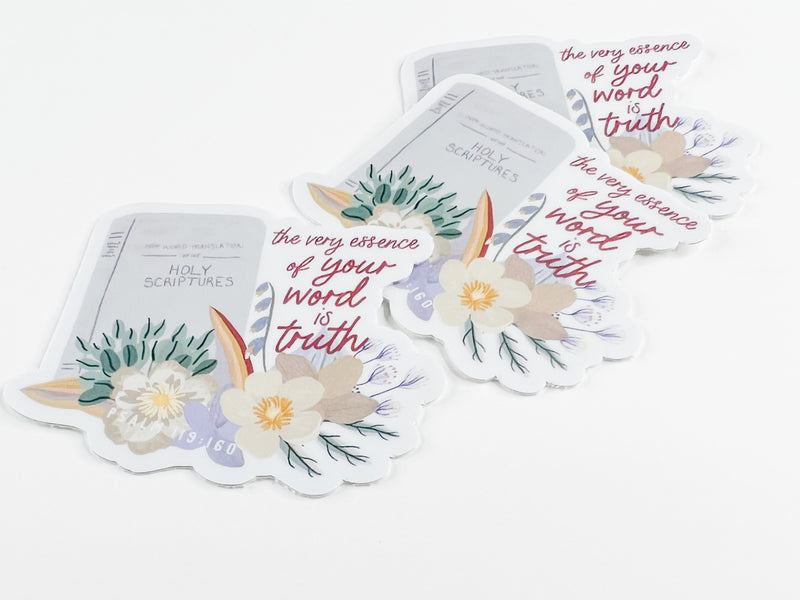 The Very Essence Of Your Word is Truth Floral Stickers - GINGERS